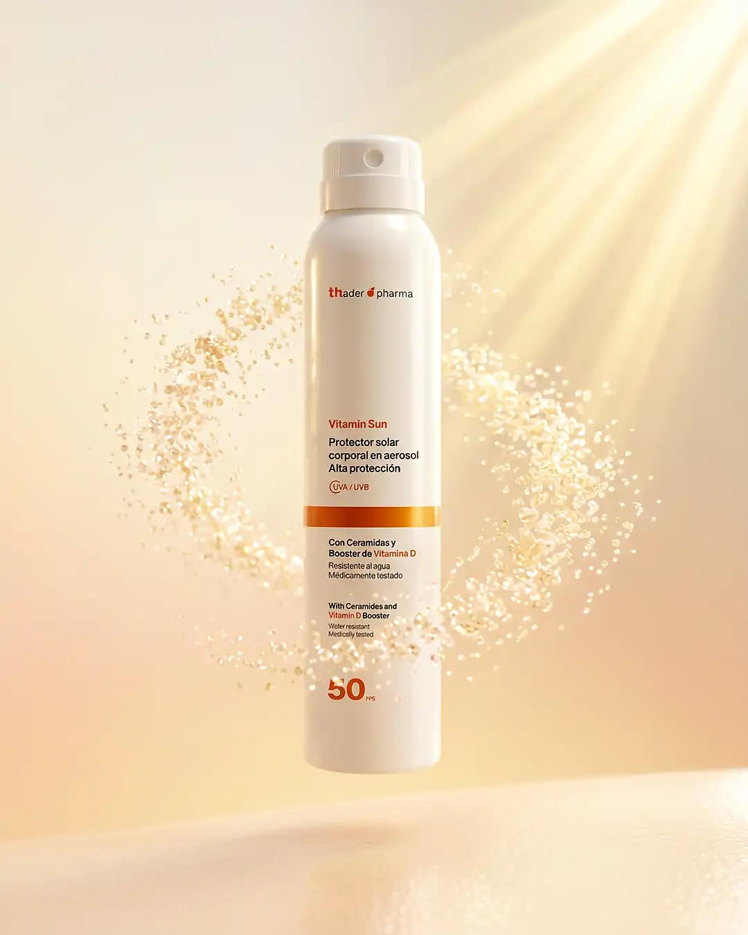 Protector solar corporal en spray Vitamin Sun de Thader Pharma
