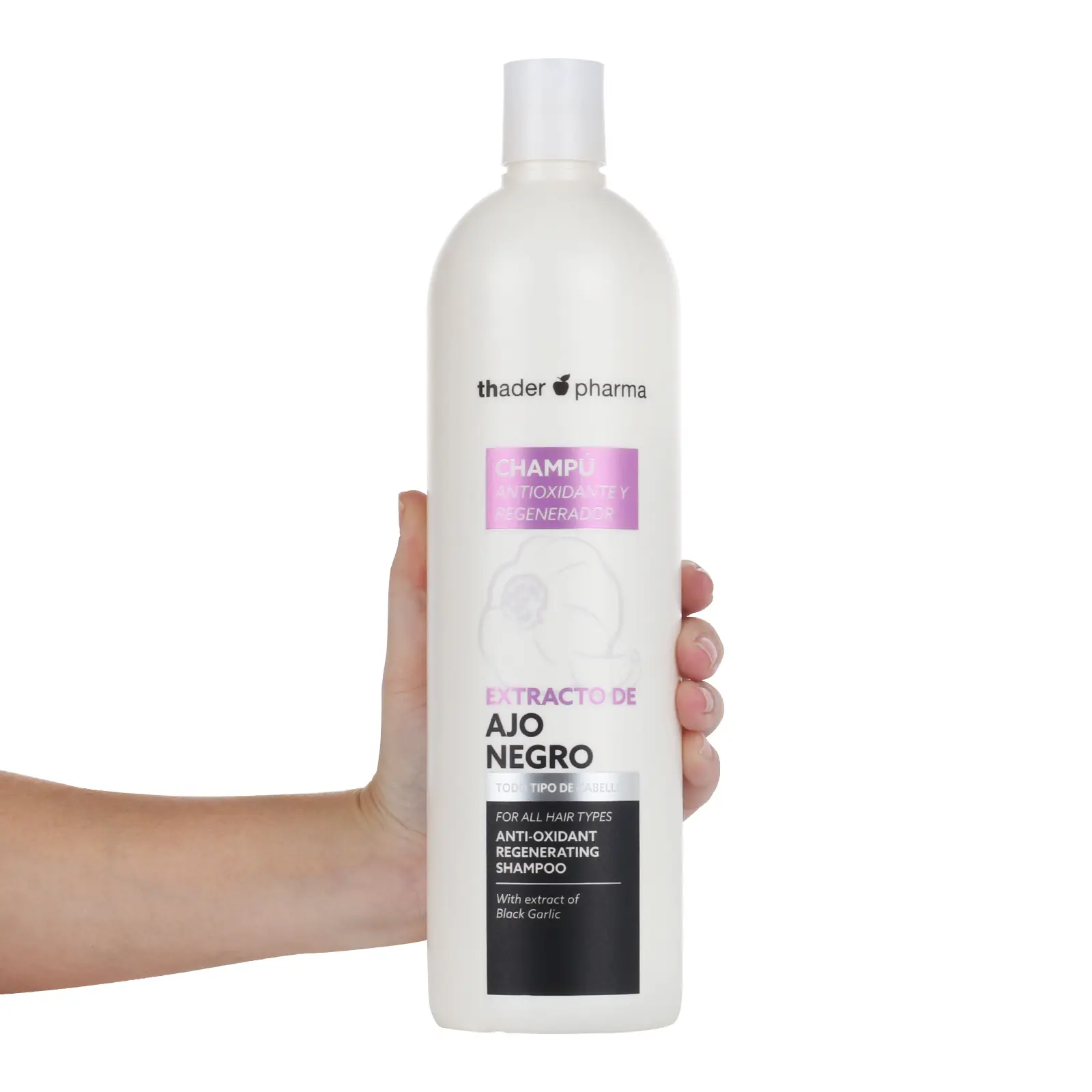 Champú de ajo negro de Thader Pharma