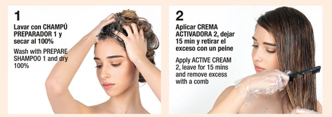 Pasos alisado brasileño en casa