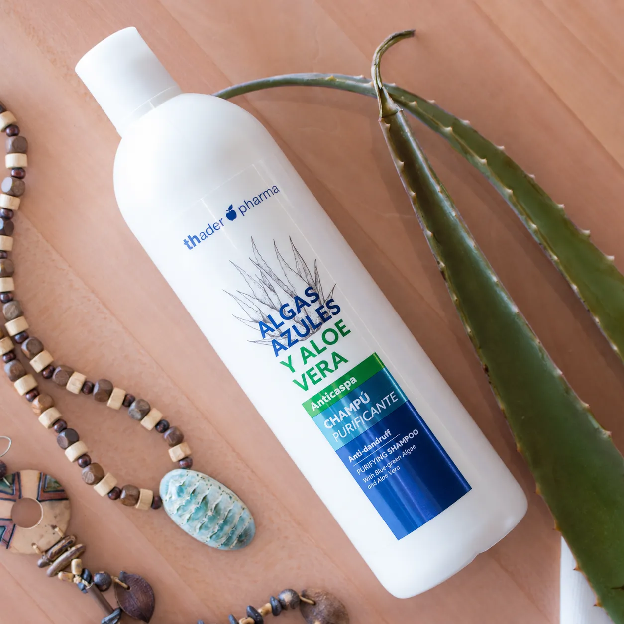 Champú algas azules y aloe vera de Thader Pharma