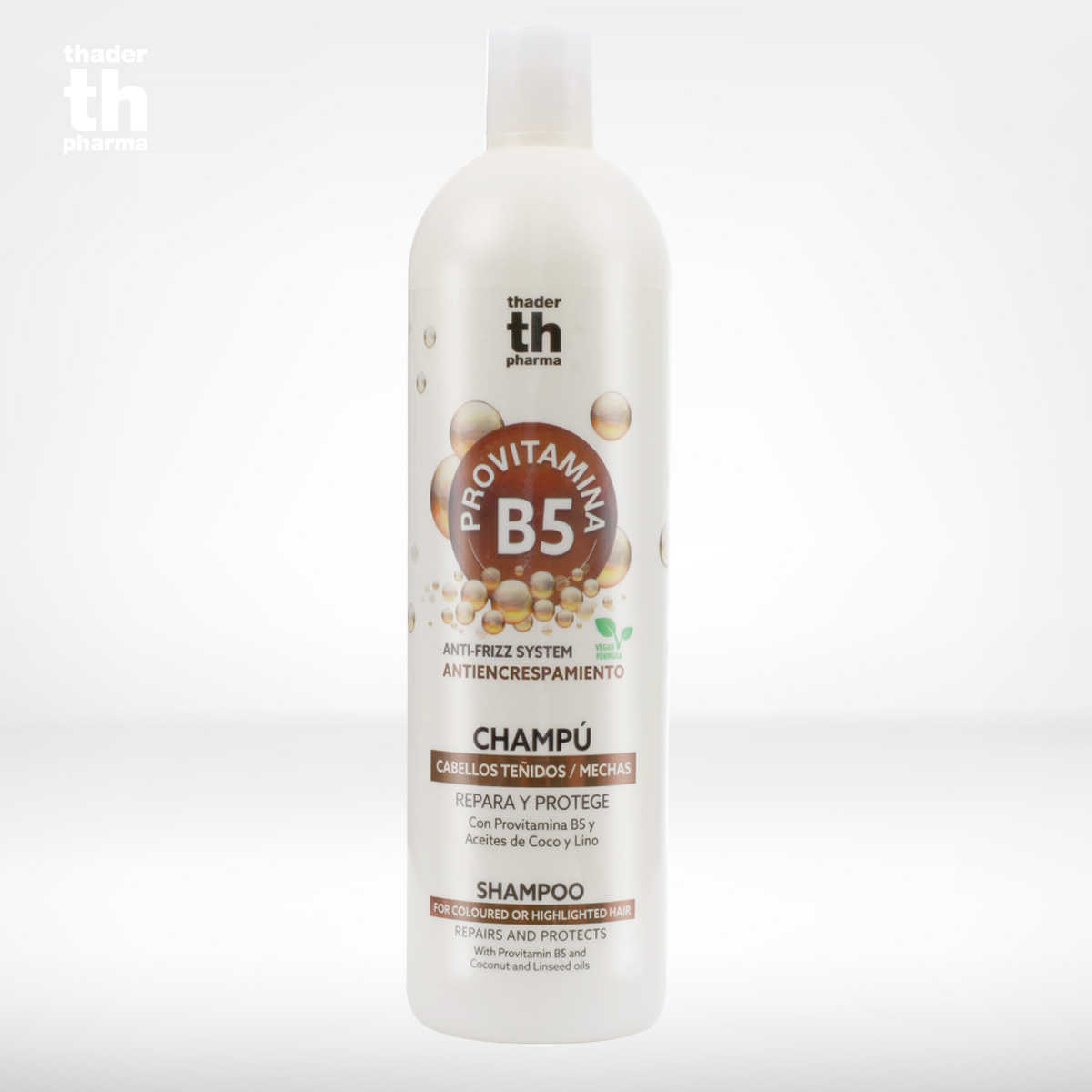 Champú antiencrespamiento con Provitamina B5.