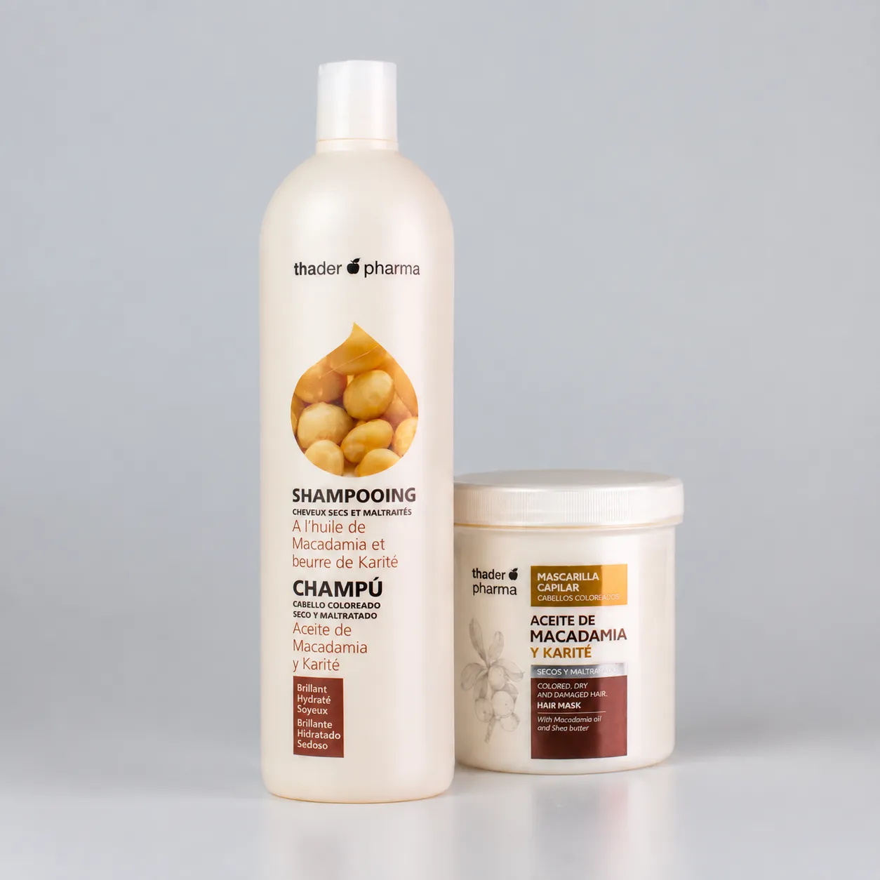 Champu y mascarilla de Macadamia de Thader Pharma