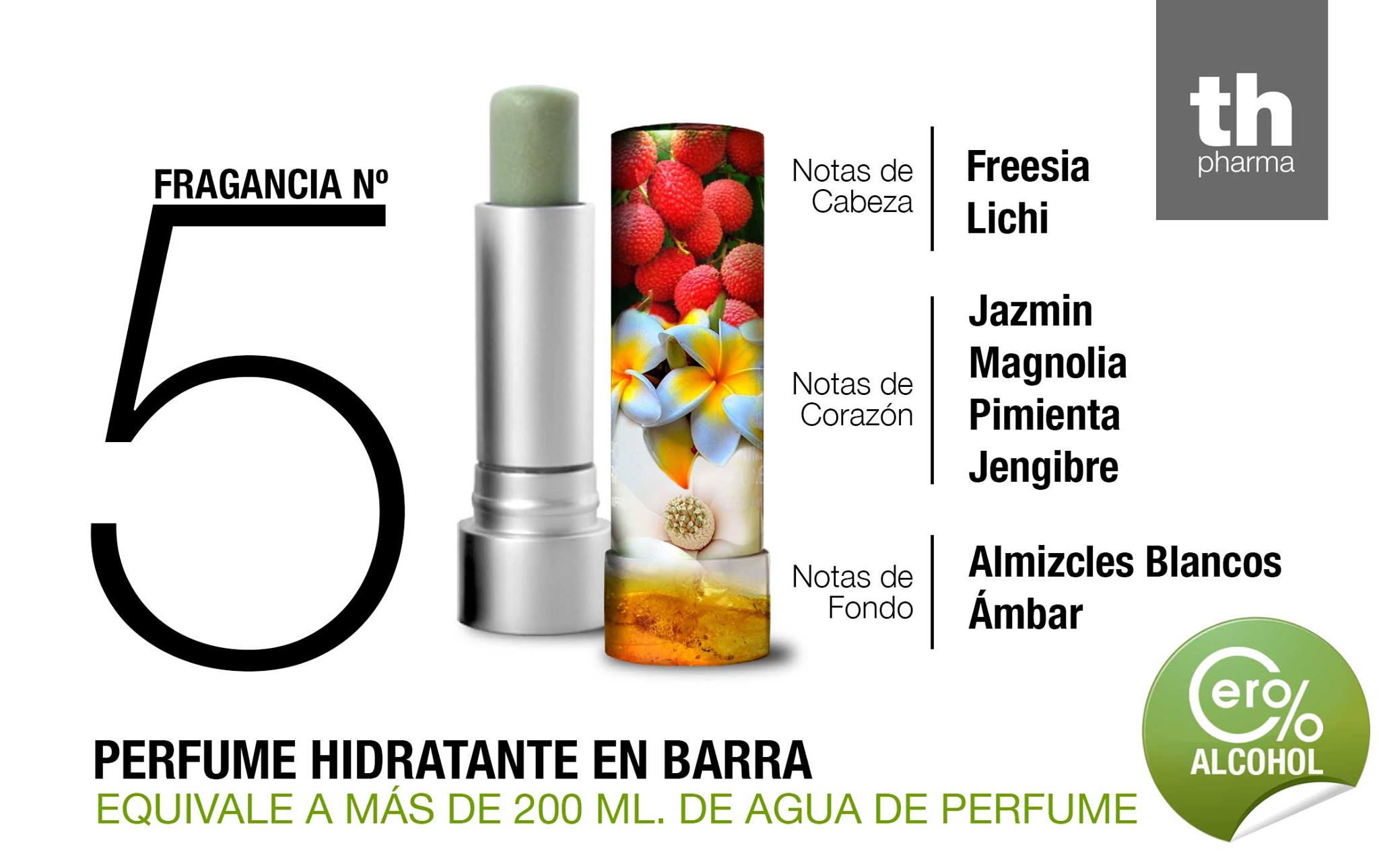 Perfume hidratante en barra. Thader Pharma