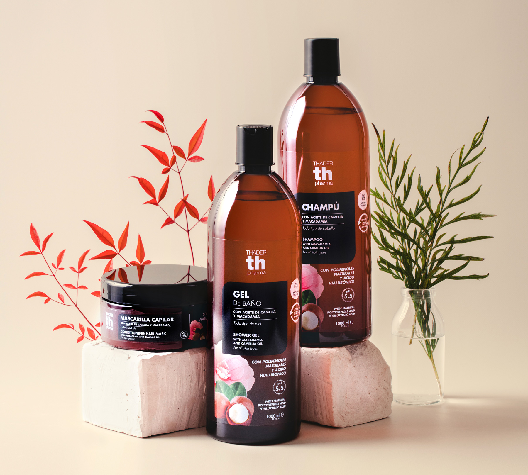 Línea para el cabello de Thader Pharma. 