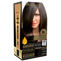 Kit Tinte en casa V-Color | 5.1 Castaño claro ceniza