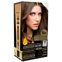 Kit Tinte en casa V-Color | 5.34 Castaño claro dorado cobre