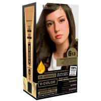 Kit Tinte en casa V-Color | 6.13 Rubio oscuro ceniza dorado