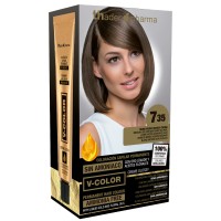 Kit Tinte en casa V-Color | 7.35 Rubio medio dorado caoba