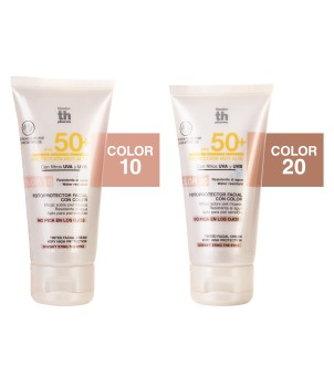 Fotoprotector facial con color