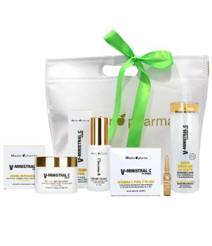 Pack hidratación: Crema + Serum + Vitamina C + Agua micelar aceite V-Ministral C