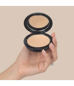 Maquillaje compacto con protección solar