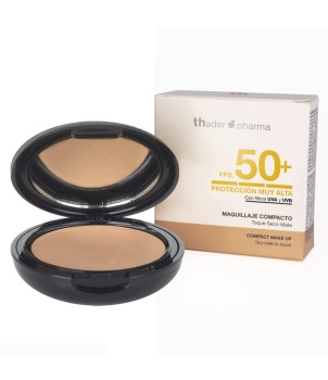 Maquillaje compacto con protección solar